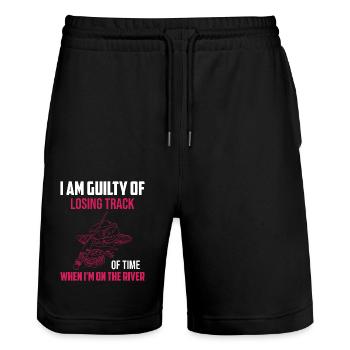 Funny Women's Fly Fishing: Verloren in der - Stanley/Stella Unisex Bio Joggingshorts Trainer  - Schwarz - Vorne - Nik (191cm) & Marisol (170cm)