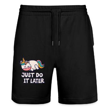 Unicorn Thick Unicorn Unicorn Chill Relax - Stanley/Stella Trainer Unisex Organic Jogging Shorts - black - Front - Nik (191cm) & Marisol (170cm)