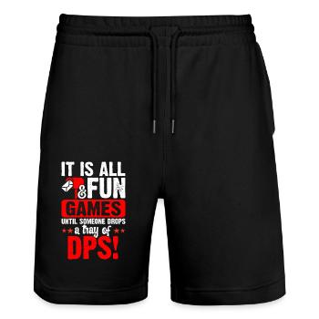 Briefträger Postbote - Stanley/Stella Unisex Bio Joggingshorts Trainer  - Schwarz - Vorne - Nik (191cm) & Marisol (170cm)