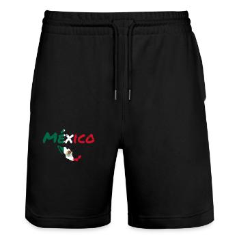 México Vintage Carte Mexique Drapeau mexicain - Short de jogging bio TRAINER Stanley/Stella unisexe - noir - Devant - Nik (191cm) & Marisol (170cm)