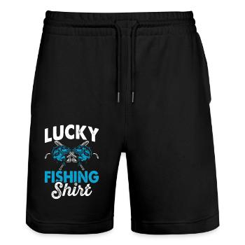 Pêcheurs à la ligne Pêche Pêche - Short de jogging bio TRAINER Stanley/Stella unisexe - noir - Devant - Nik (191cm) & Marisol (170cm)