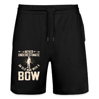 Bogenschütze Bogenschießen - Stanley/Stella Unisex Bio Joggingshorts Trainer  - Schwarz - Vorne - Nik (191cm) & Marisol (170cm)