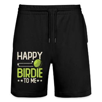 Golf Golfer - Stanley/Stella Unisex Bio Joggingshorts Trainer  - Schwarz - Vorne - Nik (191cm) & Marisol (170cm)