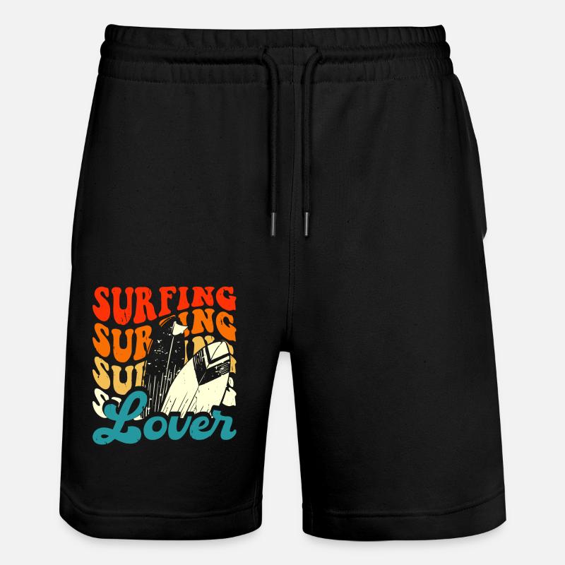 Surfen Surfer - Stanley/Stella Unisex Bio Joggingshorts Trainer  - Schwarz