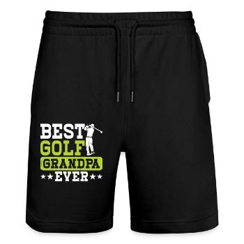 Grand-père golfeur de golf - Short de jogging bio TRAINER Stanley/Stella unisexe - noir - Devant - Nik (191cm) & Marisol (170cm)