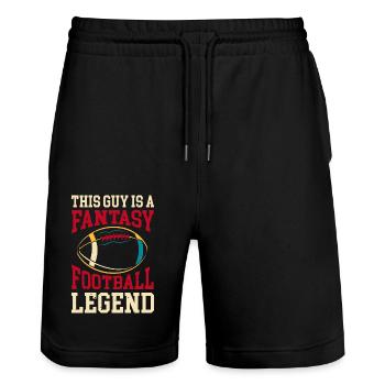 Fantasy Football - Stanley/Stella Unisex Bio Joggingshorts Trainer  - Schwarz - Vorne - Nik (191cm) & Marisol (170cm)