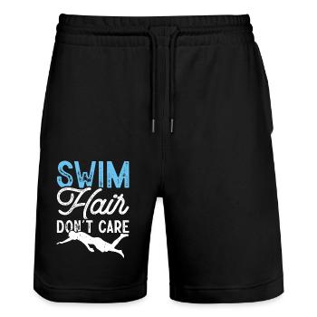 Schwimmen Schwimmer - Stanley/Stella Unisex Bio Joggingshorts Trainer  - Schwarz - Vorne - Nik (191cm) & Marisol (170cm)