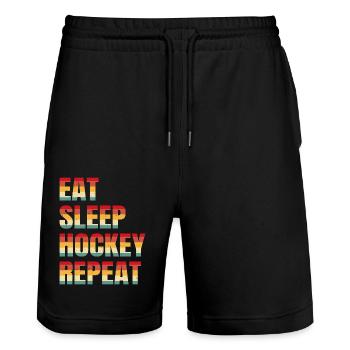 Hockey - Stanley/Stella Unisex Bio Joggingshorts Trainer  - Schwarz - Vorne - Nik (191cm) & Marisol (170cm)