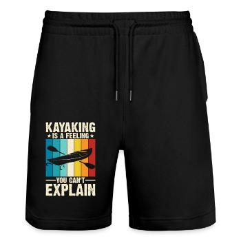 Kajak Kajakfahrer Kajaker - Stanley/Stella Unisex Bio Joggingshorts Trainer  - Schwarz - Vorne - Nik (191cm) & Marisol (170cm)