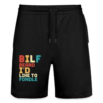 BILF Beard I'd Like To Fondle Facial Hair Bearded - Stanley/Stella Trainer Unisex Organic Jogging Shorts - black - Front - Nik (191cm) & Marisol (170cm)
