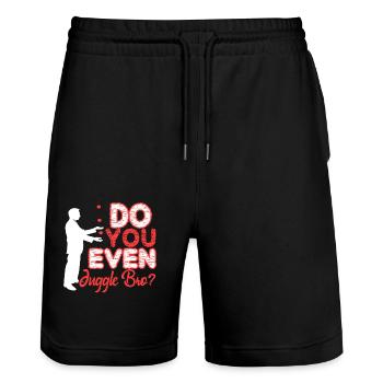 Juggling Do You Even Juggle Bro - Stanley/Stella Trainer Unisex Organic Jogging Shorts - black - Front - Nik (191cm) & Marisol (170cm)