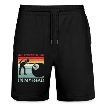 It Worked In My Head Billard Pool Billiard Player - Stanley/Stella Trainer Unisex Organic Jogging Shorts - black - Front - Nik (191cm) & Marisol (170cm)