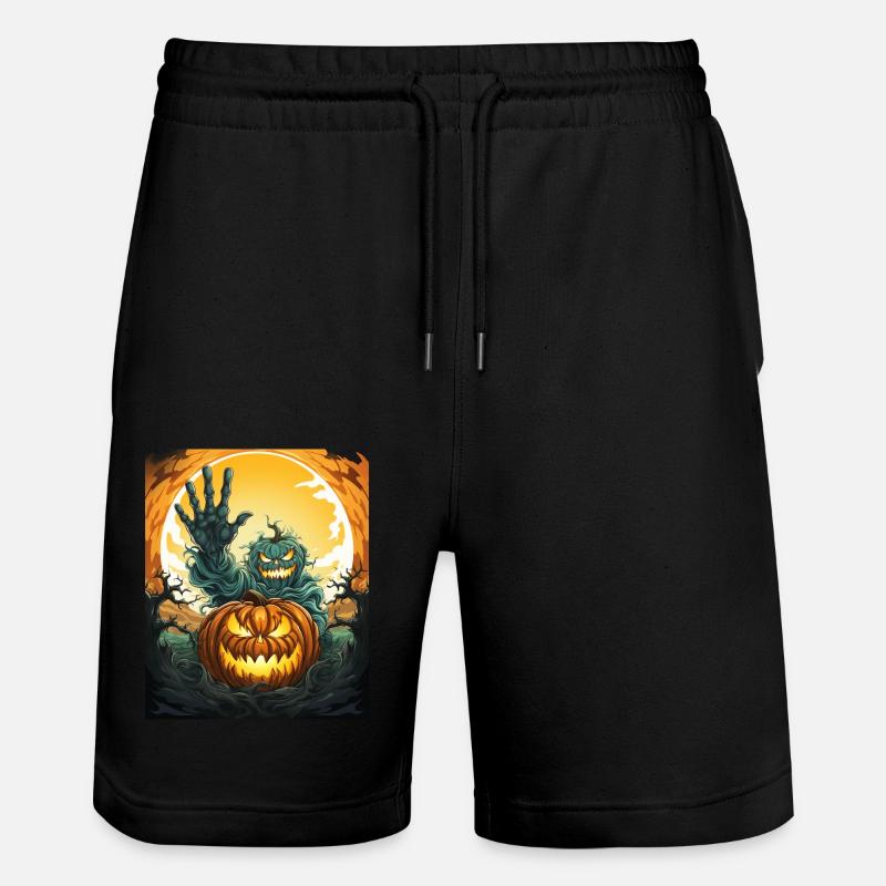 Halloween Mains émergentes Citrouille effrayante - Short de jogging bio TRAINER Stanley/Stella unisexe - noir