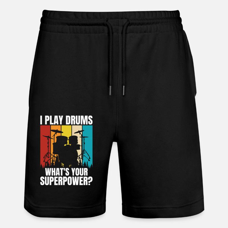 Drums Drummer Drummer - Stanley/Stella Trainer Unisex Organic Jogging Shorts - black