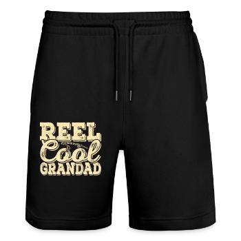 Pêcheur à la ligne Pêche Grand-père - Short de jogging bio TRAINER Stanley/Stella unisexe - noir - Devant - Nik (191cm) & Marisol (170cm)