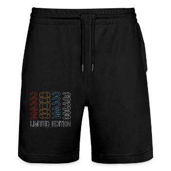 Edition Limitée 2023 Anniversaire 2023 Vintage Rétro - Short de jogging bio TRAINER Stanley/Stella unisexe - noir - Devant - Nik (191cm) & Marisol (170cm)