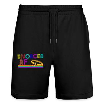 Happy Divorce Party Rainbow - Stanley/Stella Unisex Bio Joggingshorts Trainer  - Schwarz - Vorne - Nik (191cm) & Marisol (170cm)