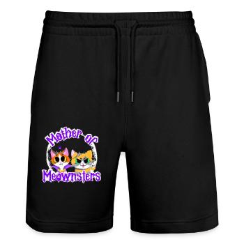 Mother of Meownsters Cute Cats Halloween Costume - Stanley/Stella Trainer Unisex Organic Jogging Shorts - black - Front - Nik (191cm) & Marisol (170cm)