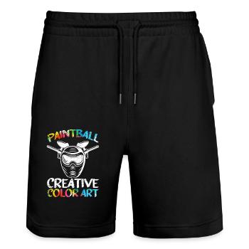 Paintball Creative Paint Color Art Airsoft Paint - Stanley/Stella Trainer Unisex Organic Jogging Shorts - black - Front - Nik (191cm) & Marisol (170cm)
