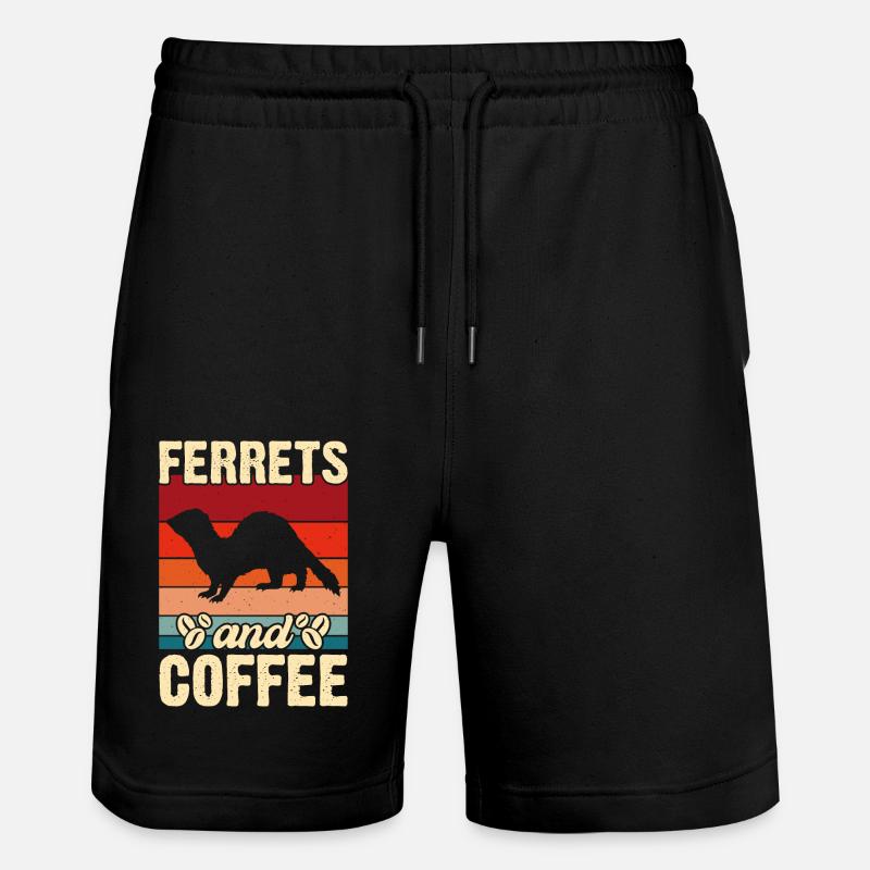 Frettchen - Stanley/Stella Unisex Bio Joggingshorts Trainer  - Schwarz