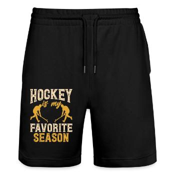 Hockey - Short de jogging bio TRAINER Stanley/Stella unisexe - noir - Devant - Nik (191cm) & Marisol (170cm)