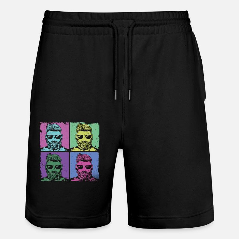 Beard Lover Bearded Man Retro - Stanley/Stella Unisex Bio Joggingshorts Trainer  - Schwarz
