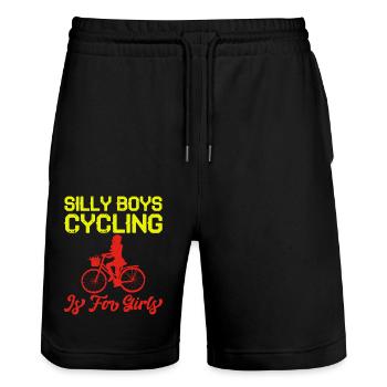 Bicycle Women Funny Saying - Stanley/Stella Trainer Unisex Organic Jogging Shorts - black - Front - Nik (191cm) & Marisol (170cm)