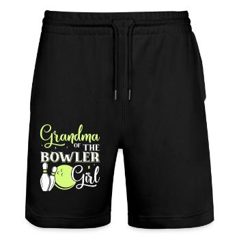 Die Großmutter Des Bowler Mädchens - Stanley/Stella Unisex Bio Joggingshorts Trainer  - Schwarz - Vorne - Nik (191cm) & Marisol (170cm)