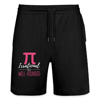 Pi Day Irrational aber gut gerundet Mathematik Fan - Stanley/Stella Unisex Bio Joggingshorts Trainer  - Schwarz - Vorne - Nik (191cm) & Marisol (170cm)