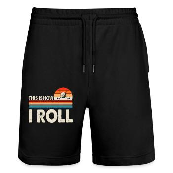 Golf Golfer - Stanley/Stella Unisex Bio Joggingshorts Trainer  - Schwarz - Vorne - Nik (191cm) & Marisol (170cm)