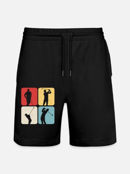 Golf Golfer - Stanley/Stella Trainer Unisex Organic Jogging Shorts - black