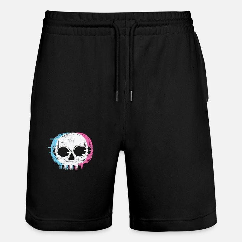 Schädel Gothic Styl - Stanley/Stella Unisex Bio Joggingshorts Trainer  - Schwarz