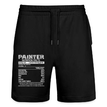 Painter Painter Nutrition Facts - Stanley/Stella Trainer Unisex Organic Jogging Shorts - black - Front - Nik (191cm) & Marisol (170cm)