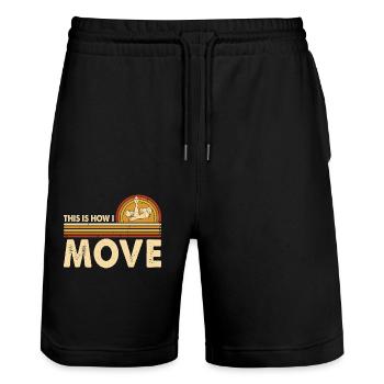 Schach - Stanley/Stella Unisex Bio Joggingshorts Trainer  - Schwarz - Vorne - Nik (191cm) & Marisol (170cm)