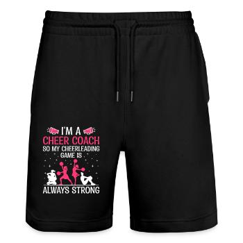 Cheerleading Coach Cheer Coach Cheerleader Cheer T - Stanley/Stella Trainer Unisex Organic Jogging Shorts - black - Front - Nik (191cm) & Marisol (170cm)