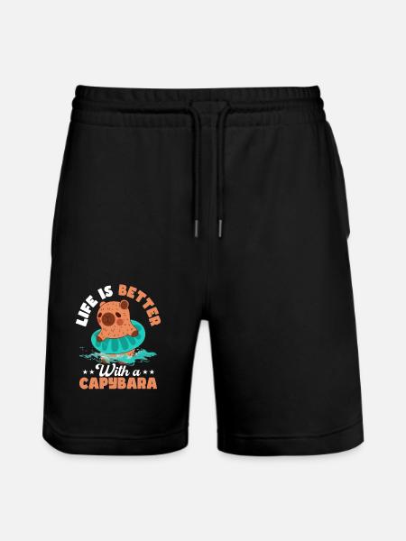 Life Is Better With A Capybara Capibara Owner Rode - Stanley/Stella Trainer Unisex Organic Jogging Shorts - black