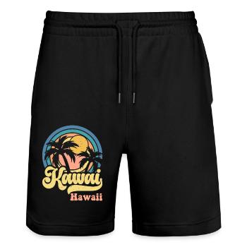 Hawaï - Short de jogging bio TRAINER Stanley/Stella unisexe - noir - Devant - Nik (191cm) & Marisol (170cm)