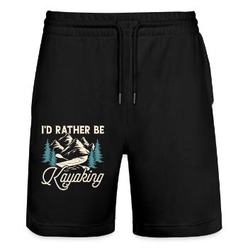 Kajak Kajakfahrer Kajaker - Stanley/Stella Unisex Bio Joggingshorts Trainer  - Schwarz - Vorne - Nik (191cm) & Marisol (170cm)