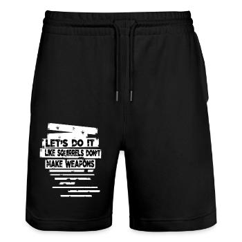 fun 60s peace movement birthday present idea gift - Stanley/Stella Unisex Bio Joggingshorts Trainer  - Schwarz - Vorne - Nik (191cm) & Marisol (170cm)