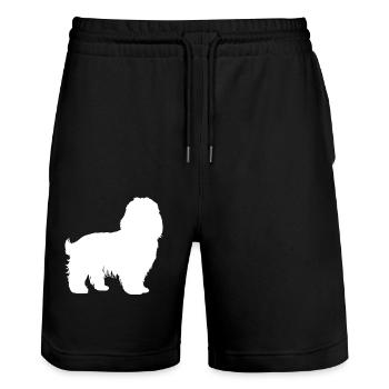 Chien bichon havanais - Short de jogging bio TRAINER Stanley/Stella unisexe - noir - Devant - Nik (191cm) & Marisol (170cm)