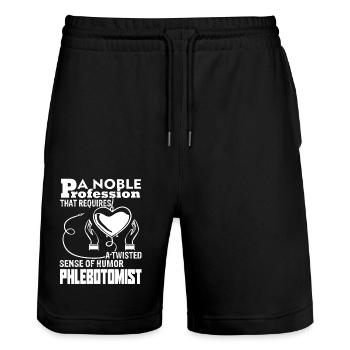 Phlebotomist Phlebotomist Sense Of Humor - Stanley/Stella Trainer Unisex Organic Jogging Shorts - black - Front - Nik (191cm) & Marisol (170cm)