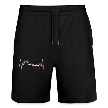 Istanbul Skyline Heartbeat Turquie J’aime Türkiye - Short de jogging bio TRAINER Stanley/Stella unisexe - noir - Devant - Nik (191cm) & Marisol (170cm)