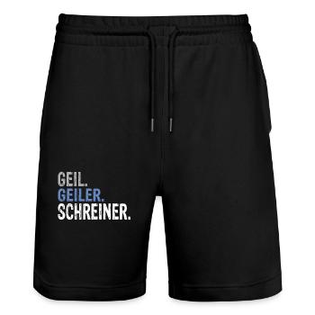 Schreiner Schreiner Handwerk Schreiner Spruch - Stanley/Stella Unisex Bio Joggingshorts Trainer  - Schwarz - Vorne - Nik (191cm) & Marisol (170cm)