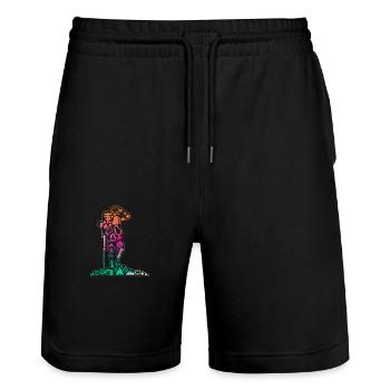 Trekking Randonneurs Randonnées Backpackers - Short de jogging bio TRAINER Stanley/Stella unisexe - noir - Devant - Nik (191cm) & Marisol (170cm)