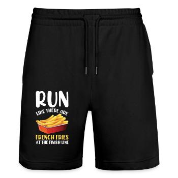 Marathon Marathon Runner Finish Line Saying Funny - Stanley/Stella Trainer Unisex Organic Jogging Shorts - black - Front - Nik (191cm) & Marisol (170cm)