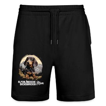 Alpenländische Dachsbracke - Stanley/Stella Unisex Bio Joggingshorts Trainer  - Schwarz - Vorne - Nik (191cm) & Marisol (170cm)