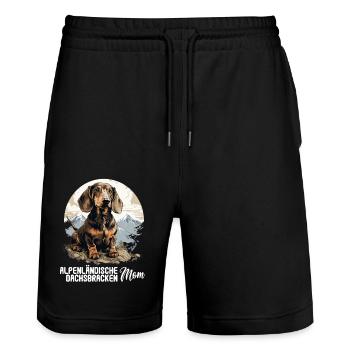 Alpenländische Dachsbracke - Stanley/Stella Unisex Bio Joggingshorts Trainer  - Schwarz - Vorne - Nik (191cm) & Marisol (170cm)