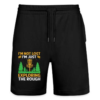 Disc Golf Player Disc Golfer Frisbee Player Par Pu - Stanley/Stella Unisex Bio Joggingshorts Trainer  - Schwarz - Vorne - Nik (191cm) & Marisol (170cm)