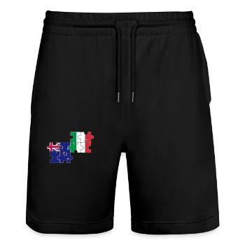 Nouvelle-Zélande Italie Drapeau Nouvelle-Zélande - Short de jogging bio TRAINER Stanley/Stella unisexe - noir - Devant - Nik (191cm) & Marisol (170cm)