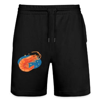 Krabbe Garnele Krabbenliebhaber Krabben Geschenk - Stanley/Stella Unisex Bio Joggingshorts Trainer  - Schwarz - Vorne - Nik (191cm) & Marisol (170cm)